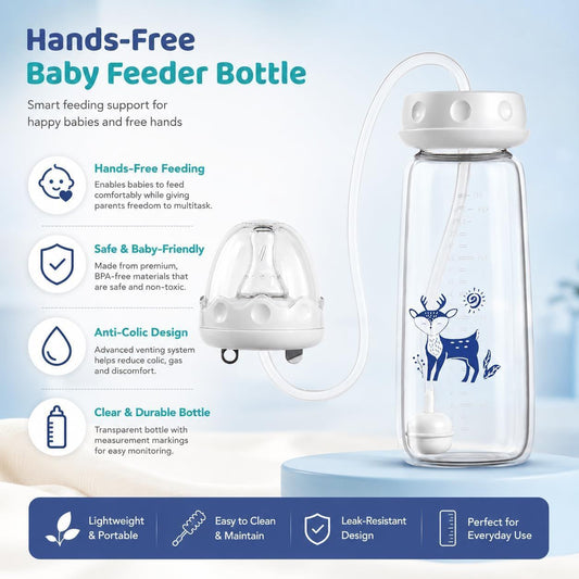 Baby Feeding Bottle with Weighted Straw